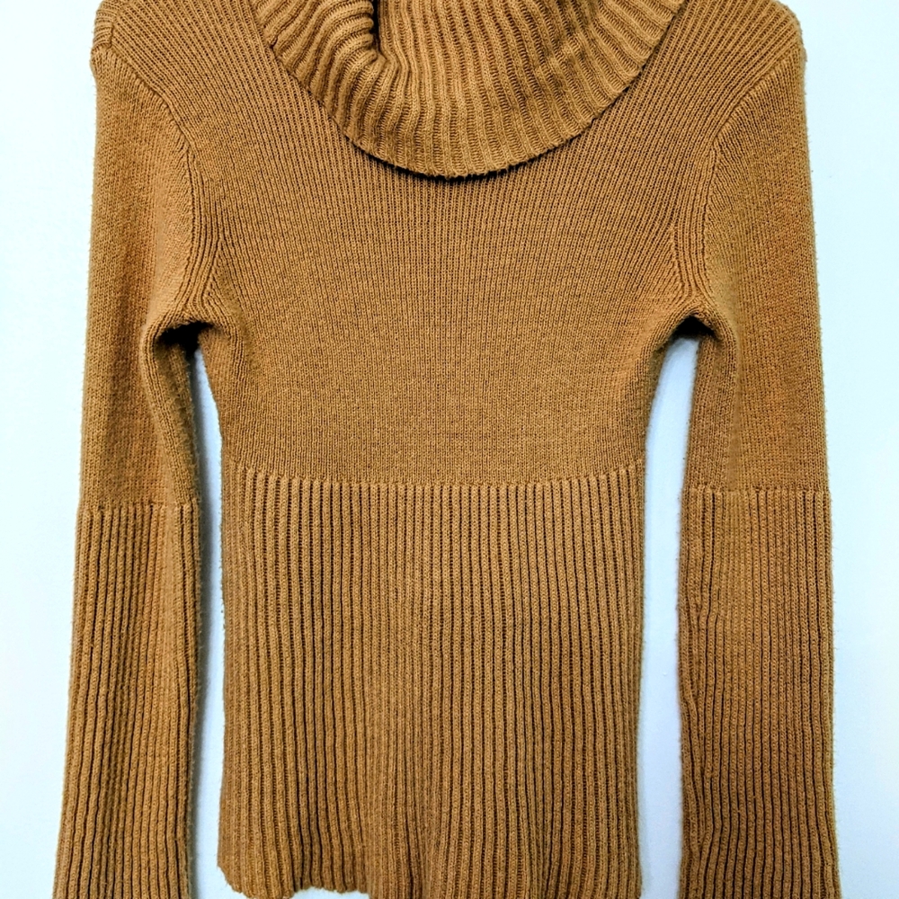 Tan turtleneck long sleeve shirt